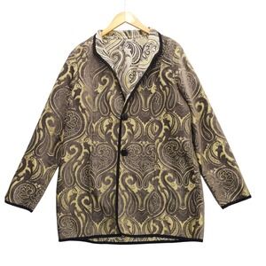 Reversible Paisley Chenille Jacquard Blazer Jacket Trimdin Sz 1X